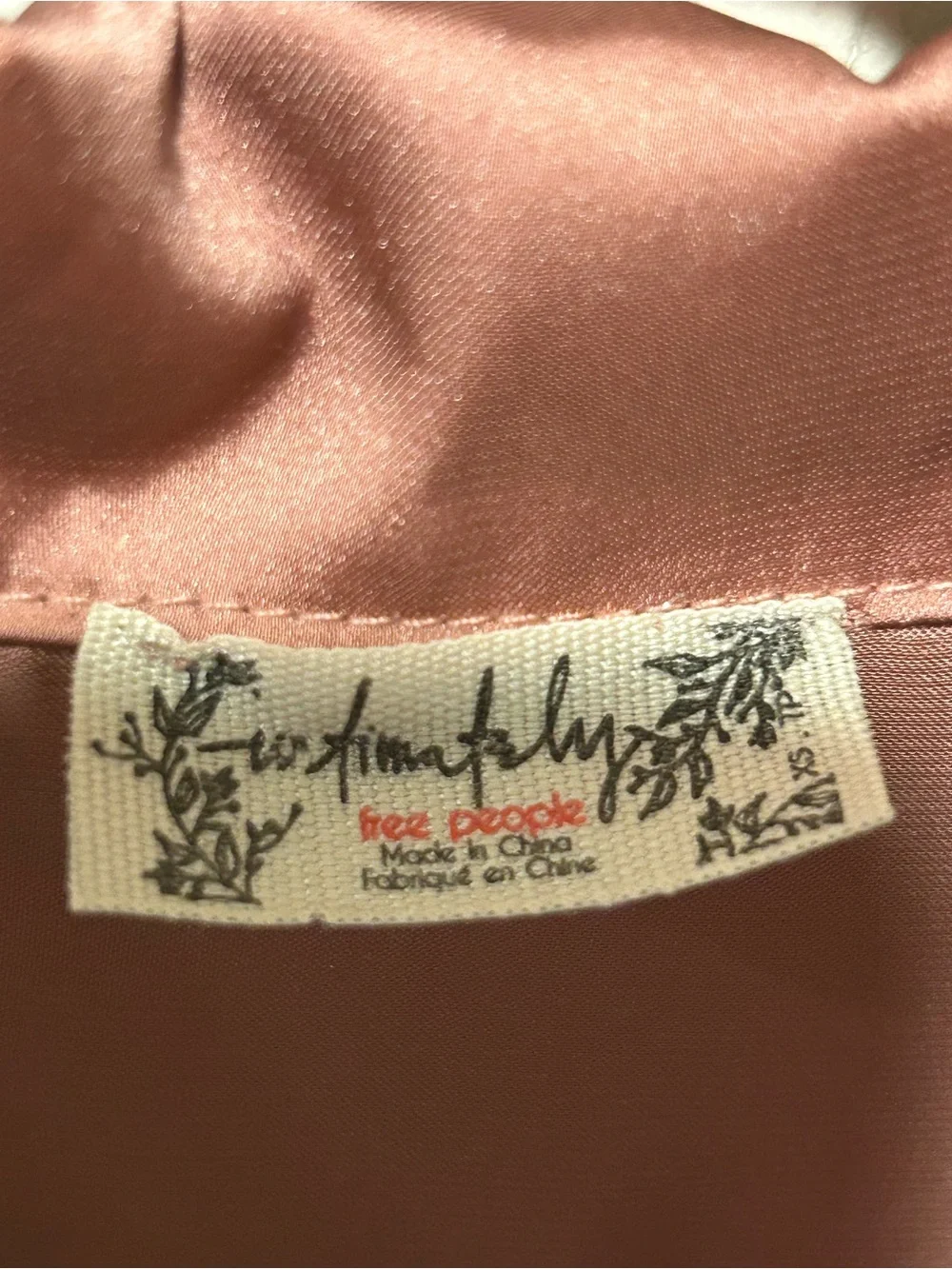 Free People Intimately Satin Silky Blouse Dusty Rose Academia Casual Street,XS